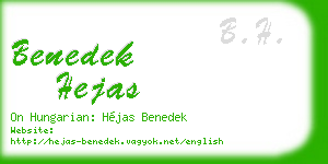 benedek hejas business card